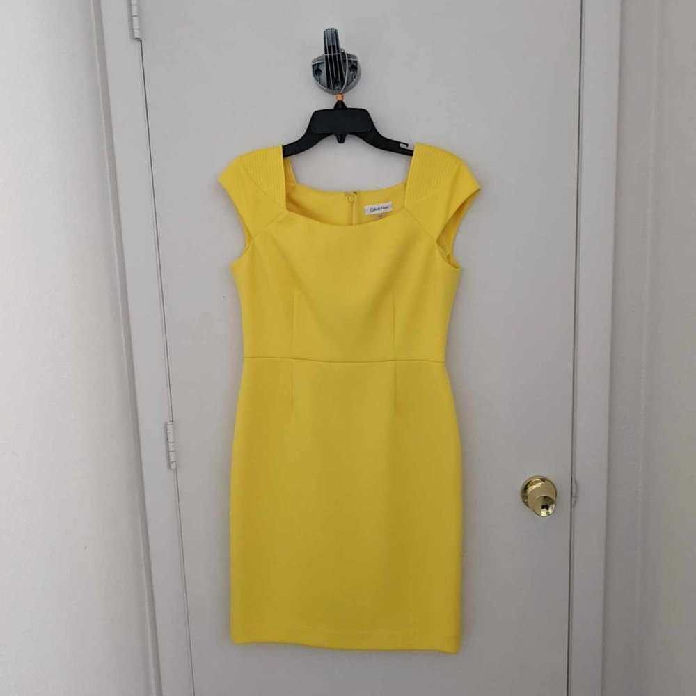 Yellow Calvin Klein Bodycon Dress